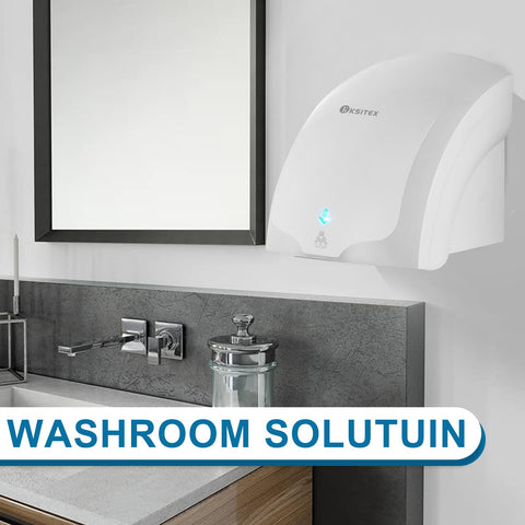 Wall Mounted Hand Dryer 1600W For Bathrooms Automatic High Speed Warm Wind Drying 110V Plug In Quick 10 To 15 Second Dry