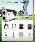 Golf Rangefinder With Slope Mode, 1200 Yard Range, Rechargeable Battery, Magnetic Strap, Flag Lock Vibration in kit with accessories