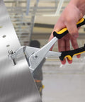 Hand using Ceiling Grid Hole Punch Pliers Kit 9.57 Inch Multi Purpose Metal Hole Punch Tool With 3.27mm Punch for thin metal sheets