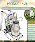 Oil Free Vacuum Milking Pump With 110V Electric Pro Grade Milker 25L Stainless Steel Bucket Portable Cow And Goat Milking Machine