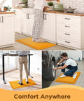 Anti Fatigue Kitchen Mat Cushioned 0.75 Inch Thick Standing Pad For Kitchen Office And Sink 20 By 32 Inches Waterproof Ergonomic Comfort Non Slip Bottom Bright Orange Easy To Clean