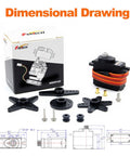 Beefy Torque Metal Gear Digital RC Servo 7.4V 10.5KG with accessories and dimensional drawing.