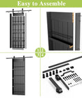 Sliding Barn Door With Shelf Style 36 Inch By 84 Inch Includes 6.6 Foot Hardware Kit Primed MDF Ready To Assemble components