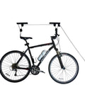 Bike Hoist For Garage Storage Ceiling Lift With 100 Lb Capacity Easy Install Rubber Coated Hooks For Scratch Free Parking And Ladder Style Lift