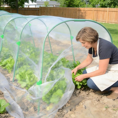 Must Have Garden Netting Kit For Raised Beds With Ultra Fine Mesh 8x20 Feet Includes Five Sets Of Garden Hoops And Clips Row Cover Netting For Greenhouse Protection Of Vegetables Fruits And Flowers