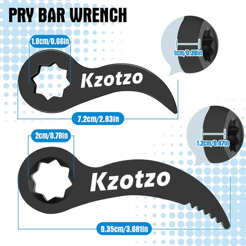 Half Inch Drive Pry Bar Wrench Adapter Head For Half Shaft Removal Tool dimensions display