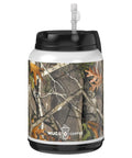 Killer 64 Oz Insulated Travel Tumbler Featuring Double Wall Build And BPA Free Leak Resistant Body Packed With A Flex Straw Designed For The Daily Hustle Gym Rat Life Or Weekend Adventures In Sharp Camo, showcasing a camo design with a flexible straw.