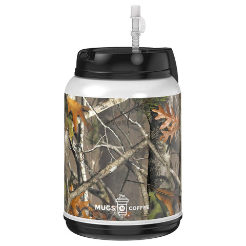 Killer 64 Oz Insulated Travel Tumbler Featuring Double Wall Build And BPA Free Leak Resistant Body Packed With A Flex Straw Designed For The Daily Hustle Gym Rat Life Or Weekend Adventures In Sharp Camo, showcasing a camo design with a flexible straw.