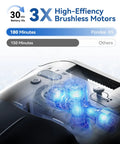 X5 Cordless Robotic Pool Vacuum With Smart Navigation For Inground Pools, 3X high-efficiency brushless motors detail