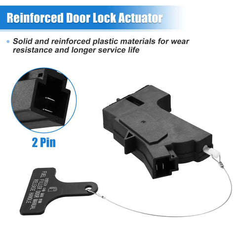 Fuel Door Lock Actuator 81590-2T000 For Hyundai Sonata 2015-2019 And Kia Optima 2011-2020, black reinforced plastic, 2-pin power