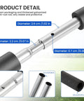 Product detail of Six Pack Curved Trampoline Replacement Poles Thick Galvanized Steel Upgrades showing sizes and materials.