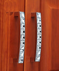 Silver Crystal Glass Drawer Pull Handle Set 64mm 2.52 Inch U Shaped European Style for cabinets on wooden doors.