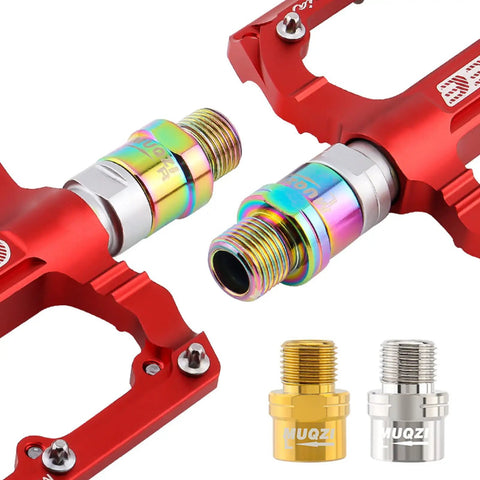 Pair Of Steel Bike Pedal Extenders For A Slight Crank Reach Upgrade With Sixteen Millimeter Spacer Fits Nine Sixteenth Inch Threaded Pedals