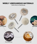 Kickass 20 Pack Wool Felt Buffing Wheels For Dremel Rotary Tools 25Mm Diameter assorted shapes for wood and stone polishing.