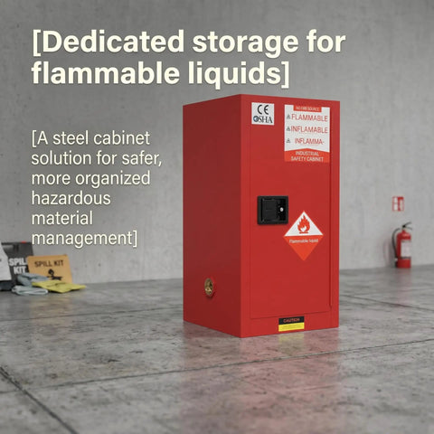 Heavy Duty 34 Gallon Flammable Safety Cabinet Rock Solid American Steel Workhorse OSHA Compliant Antistatic Grounding Fire Resistant Workshop Garage Storage Locker