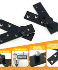 Heavy Duty 4 Inch Hidden Door Hinges Built Like A Tank With Smooth 360 Degree Pivot Rotation For Secret Bookcase Entries and Black Stainless Steel Closet Swings Zero Drama Setup 2 Pack, showcasing matte black finish and steel ball design.