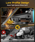 Flathead Brushless Cordless Angle Grinder Kit With Five Amp Hour Battery And Fast Charger, variable control angles image