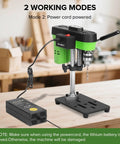 Mini Bench Drill Press For DIY Jewelry Making And Metal Wood Craft, Compact Benchtop Drill With Two Power Modes Cordless Or Corded