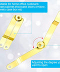 Gold Lid Support Hinge Set With 20 Screws, Foldable Lid Stay Safety Hinges, Rustproof 135 Degree Rotatable for Wooden Boxes