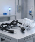 Hand Switch For Fluid Dispensing Machines With 3 Pin Wired Manual Trigger Handle Durable Compact Lightweight Plastic Replacement Part For Workshop And Assembly Line Use Easy Install Replacement Part For Quick Fix On The Shop Floor, white plastic with cable and 3-pin connector