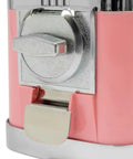 Close-up of the mechanism on Pink High Capacity Candy Gumball Vending Machine Built Different With Hella Tough Plastic Shell.