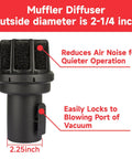 Two And A Half Inch Muffler Diffuser Replacement For Wet Dry Vacuums CMXZVBE38660 with noise reduction feature.