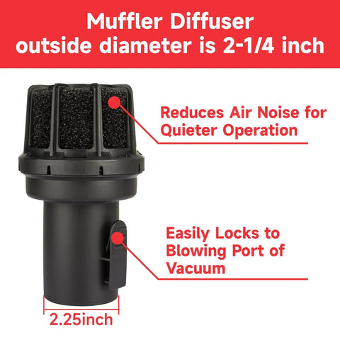 Two And A Half Inch Muffler Diffuser Replacement For Wet Dry Vacuums CMXZVBE38660 with noise reduction feature.