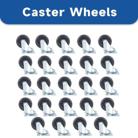 24 Pack 2 Inch Swivel Caster Wheels With Top Plate And Double Bearing Heavy Duty Steel And Polyurethane 25kg Per Wheel