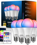 Smart Light Bulbs With WiFi And Bluetooth Five Point Zero Works With Alexa And Google Assistant App Control RGB LED Bulbs