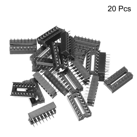 Pile of 20 DIP IC Socket Adapter Kit 20 Pack With 2.54mm Pitch 16 Pin Soldering Flat Circuit Chip Sockets
