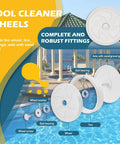 Polaris Zodiac Pool Cleaner 280 Rebuild Kit With Wheel Set, displaying components by poolside.