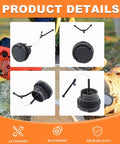 Collage of flip-up caps from Flip Up Fuel And Oil Cap Kit For Husqvarna Chainsaws With Gas Filter Line And Primer Bulb Fits 435 440 445 450 455