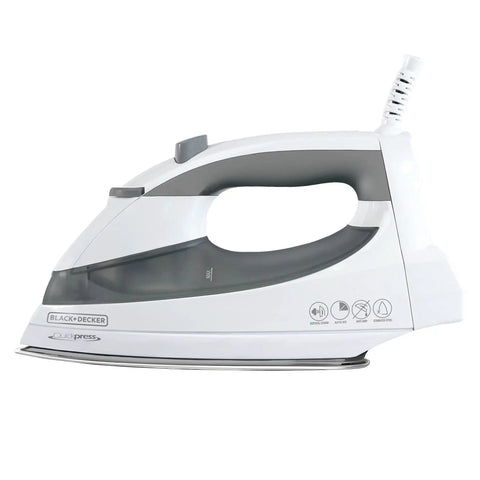 Quickpress Iron With Smart Steam Technology Auto Adjusts Steam By Fabric Setting No Fuss 3 Way Auto Off Nonstick Silver