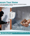 Upgraded Portable Security Door Reinforcement Lock No Drilling Flip Latch Keeps Unwanted Entry Out For Inward Opening Doors