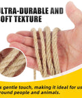 Natural Jute Twine Rope 8mm By 50ft Heavy Duty Roll For Cat Scratching Posts Bundling Gardening And DIY Crafts Pet Safe