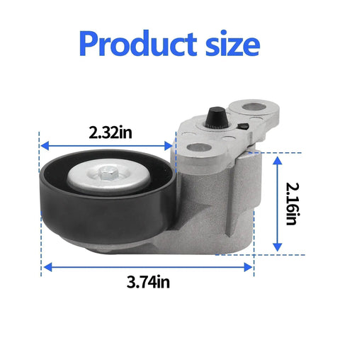 Chevy GMC Air Conditioning Serpentine Drive Belt Tensioner Kit dimensions 2.32in x 3.74in x 2.16in for 1999-2008 models