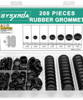 Rubber Grommet Kit 200 Pack With 7 Sizes For Firewall Holes And Cable Management Automotive Home Improvement Cord Pipe And Wire Organization