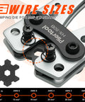 Close-up of Beefed Up Battery Cable Crimping Tool Kit for heavy-duty automotive wiring with crimping die for AWG sizes.