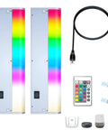 Under Cabinet Lights 18 Inch, 2 Pack, Plug-in or Hardwired, No Tool Needed, RGB Color Changing 2700K to 6500K, accessories shown