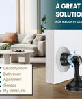 Magnetic Door Stopper Heavy Duty Door Holder With No Drill Wall Or Floor Mount 3M Adhesive And Screws Stainless Steel Black in living room