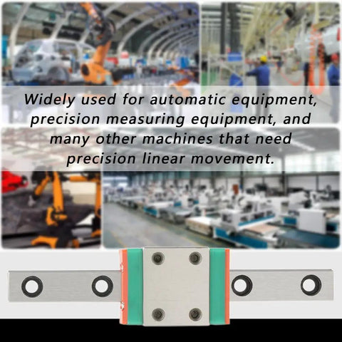 LML7B Miniature Linear Rail Guide 7mm Width With Slide Block for 3D Printer and CNC Machine, shown with industrial background