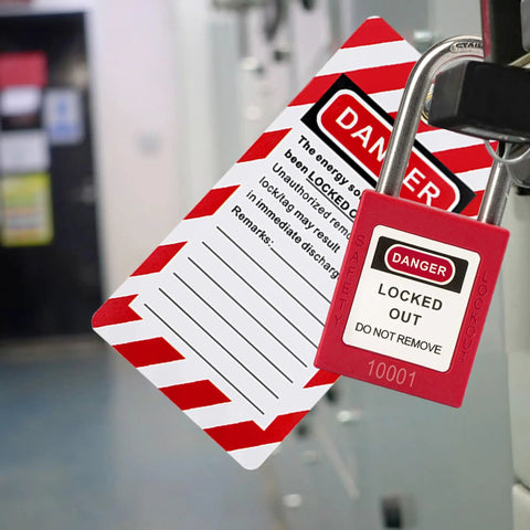 Lockout Tagout Safety Locks Set With 30 Keyed Different Padlocks And Two Keys Per Lock OSHA Compliant Red Crew Friendly Kit For Industrial LOTO Includes 30 Tags For Stations And Devices Durable Nylon Bodies And Stainless Steel Shackles