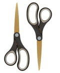 8 Inch Titanium Bonded Scissors Tough As Nails Heavy Duty For Office And Home Set Black And Gold Two Pack Cut Tape Fasteners And Everyday Projects With Comfortable Ergonomic Handles, black and gold pair