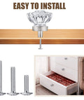 Totally Sleek Eight Piece Brushed Nickel Glass Cabinet Knob Set With Vintage Crystal Round Flower Design, installation view