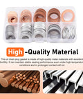 100 Piece Oil Drain Plug Crush Washer Kit Copper And Aluminum Gaskets Seal Set For M10 M18 in clear plastic case