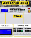 YS 100 Auto Heat Shrink Tube Cold Cutting Machine With 350W Power And Precise Microcomputer Control For PVC Tape Tape Belts Up To Half Inch Diameter, featuring LCD screen and operation panel.