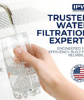 All In One RO Pre And Post Filter Set With Membrane For TFC 25D 4 And 435 Delivers Clean Tasting Water At Home with hand holding glass