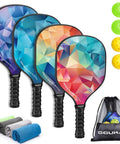 Lightweight Pickleball Paddles Set Of 4 With 4 Balls 4 Cooling Towels And Bag Premium Wood Core Rackets For Beginners To Pros