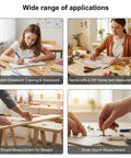 Collage of students and adults using 20 Pack Bulk 12 Inch Clear Plastic Rulers Set with Inches and Metric for various measurements.
