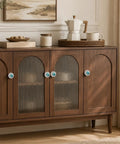 Top Tier Four Pack Of Fresh Vintage Nautical Sea Turtle Crystal Glass Round Cabinet Knobs on wooden cabinet.
